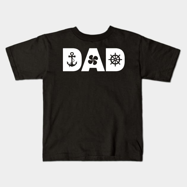 Boat Captain Dad Kids T-Shirt by MeatMan